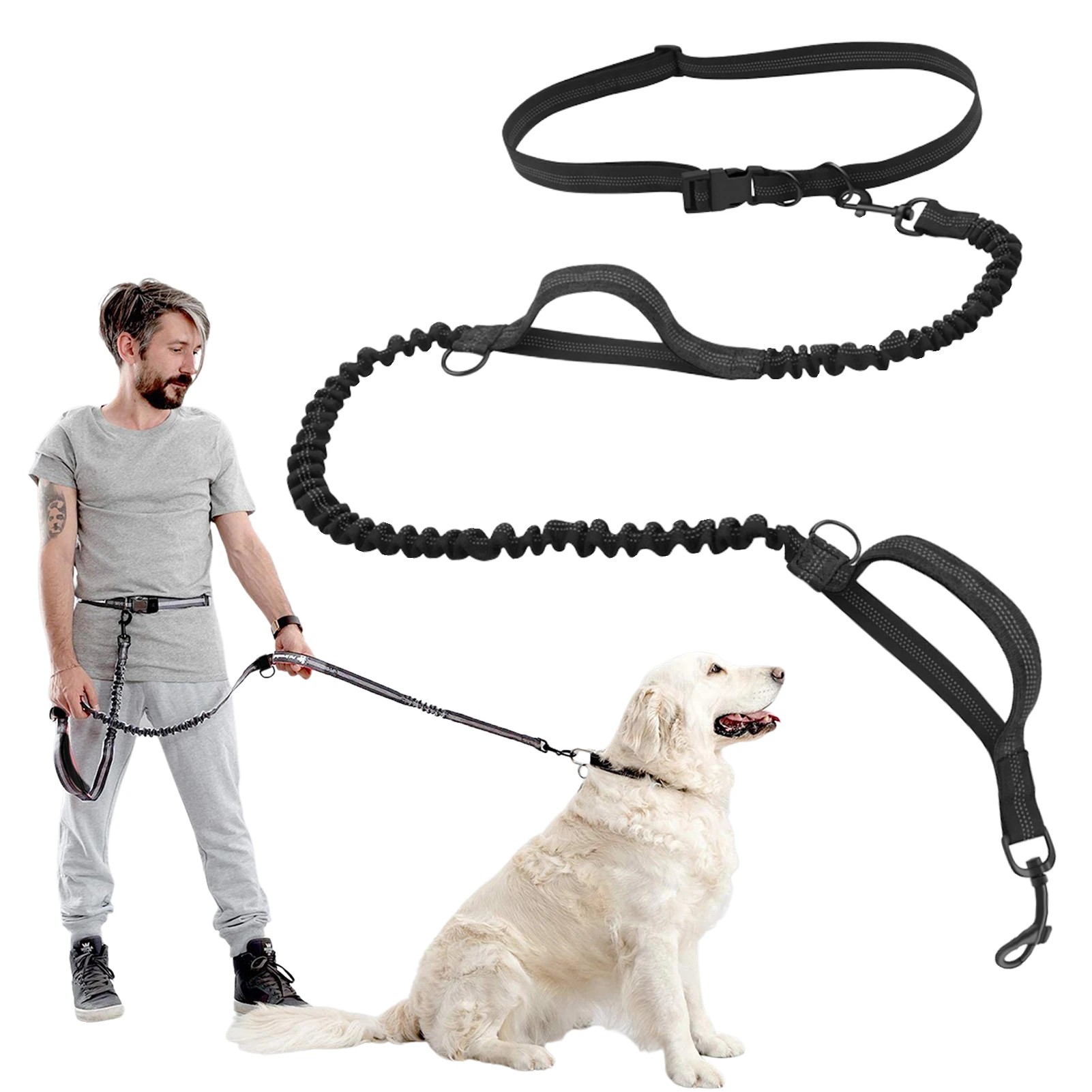 Dog Leash Dual Handle Bungee Waist Leash Bungee Pet Leash For Large Dogs Medium Dogs Dog Walking Accessories Reflective Design 
Dog Leash Dual Handle Bungee Waist Leash Bungee Pet Leash For Large Dogs Medium Dogs Dog Walking Accessories Reflective Design