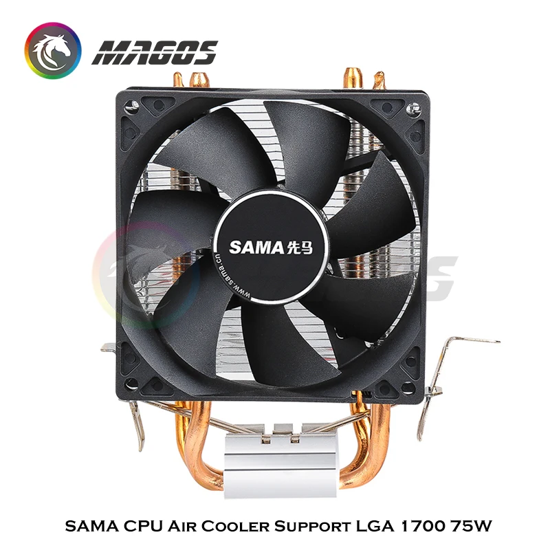 

Воздушный кулер для процессора SAMA 2U, медные тепловые трубки с поддержкой intel LGA1700 115X 1200 /AMD AM4 FM2 FM1 AM3 + AM3 AM2 + AM2, вентилятор охлаждения процессор...