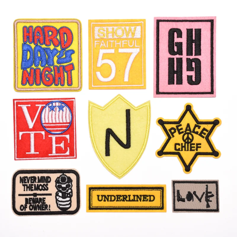 50pcs/Lot Fun Unique Embroidery Patch Letter Geometry Shirt Bag Clothing Decoration Accessory Strange Thing Craft Diy Applique
50pcs/Lot Fun Unique Embroidery Patch Letter Geometry Shirt Bag Clothing Decoration Accessory Strange Thing Craft Diy Applique