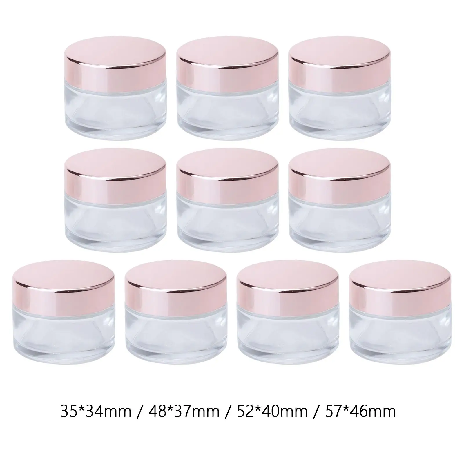 10 Pieces Clear Cosmetic Glass Jar Cream Container Pot for Eye Shadow Remover Creams
10 Pieces Clear Cosmetic Glass Jar Cream Container Pot for Eye Shadow Remover Creams
