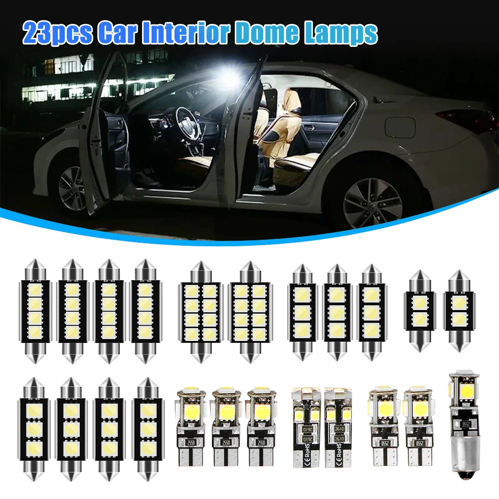 23Pcs Car Interior White LED Light Dome Door Trunk License Plate Luggage Lamp Car Indoor Reading Lights For BMW X5 E53 2000-2006
23Pcs Car Interior White LED Light Dome Door Trunk License Plate Luggage Lamp Car Indoor Reading Lights For BMW X5 E53 2000-2006