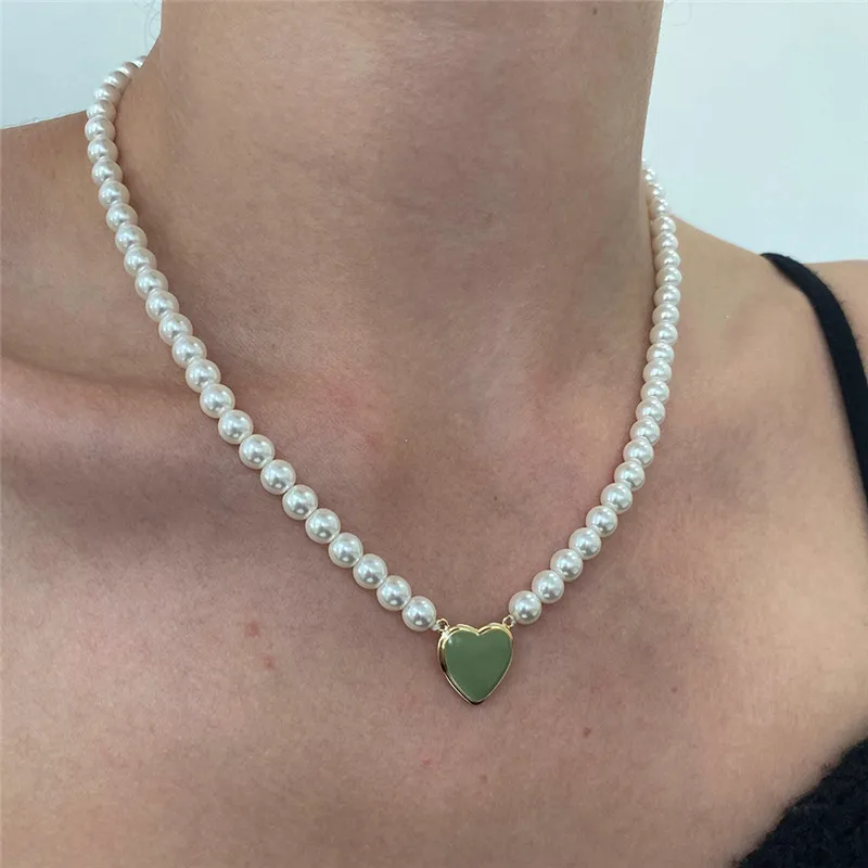 TOBILO Trendy Heart Shaped Pendant Necklace Big Round Pearl Women Jewelry Choker Necklace Wedding Jewelry Gifts
TOBILO Trendy Heart Shaped Pendant Necklace Big Round Pearl Women Jewelry Choker Necklace Wedding Jewelry Gifts