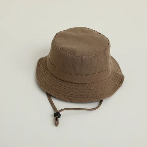 Панама детская однотонная с солнцезащитным козырьком, модная пляжная шапка для отдыха на открытом воздухе, шапка рыбака, летняя
