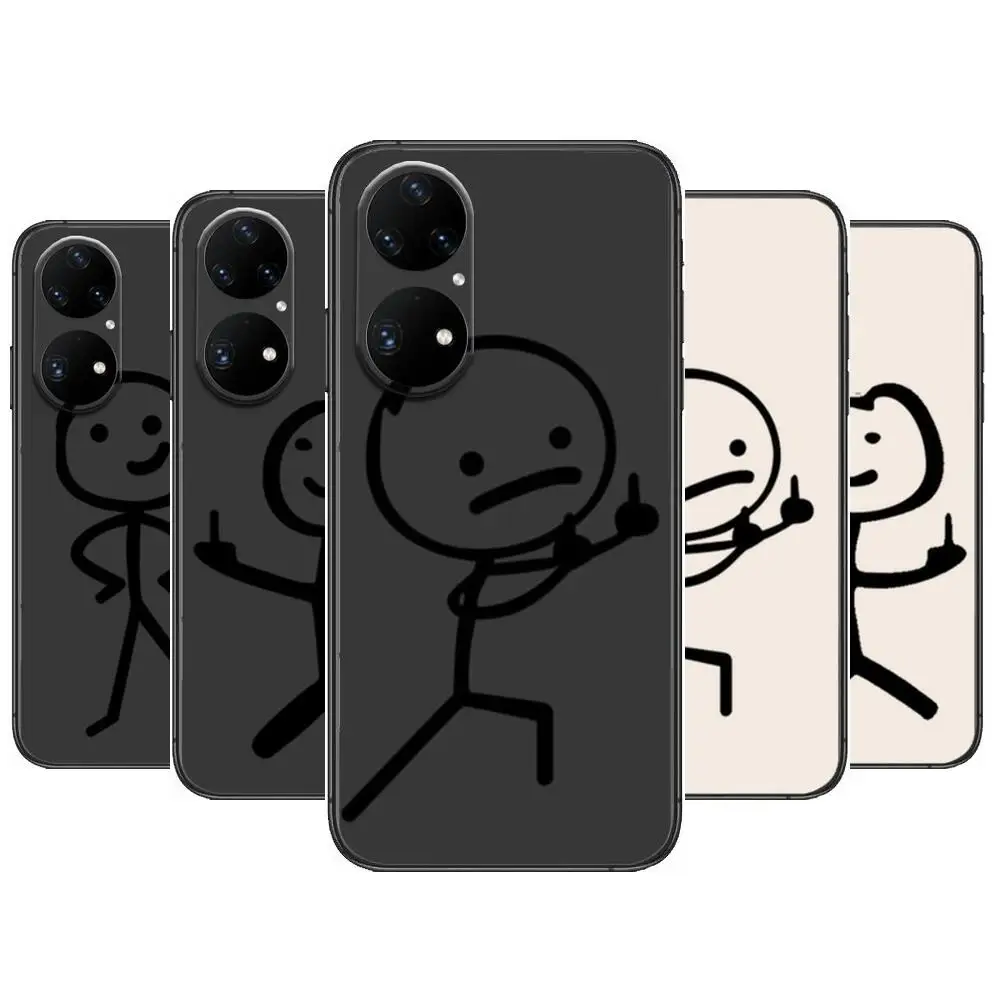 

Cartoon Matchman Phone Case For Huawei p50 P40 p30 P20 10 9 8 Lite E Pro Plus Black Etui Coque Painting Hoesjes comic fas