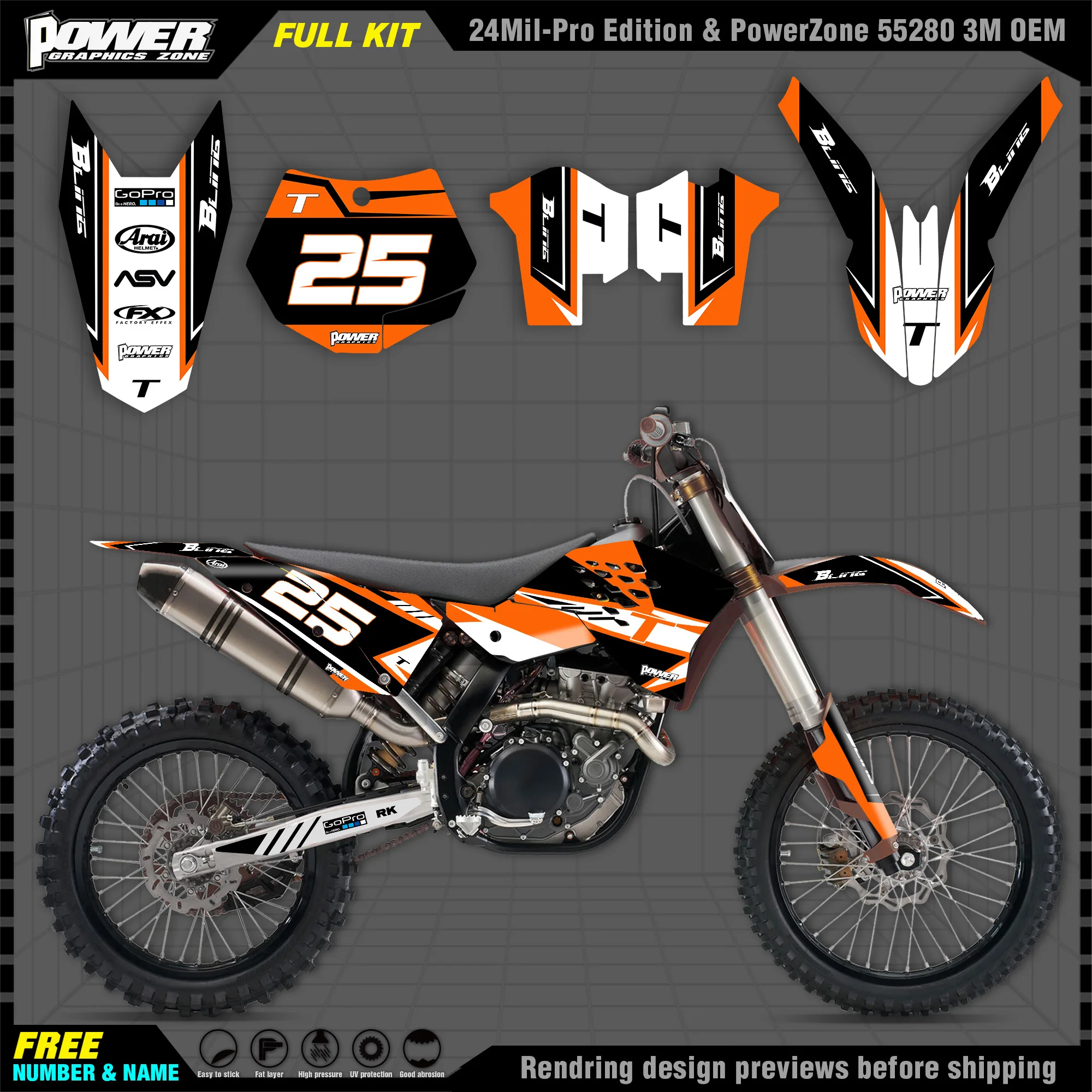 PowerZone Custom Team Graphics Backgrounds Decals 3M Stickers Kit For KTM SX SXF MX 07-10 EXC XCW Enduro 08-11 125 to 500cc 06
PowerZone Custom Team Graphics Backgrounds Decals 3M Stickers Kit For KTM SX SXF MX 07-10 EXC XCW Enduro 08-11 125 to 500cc 06