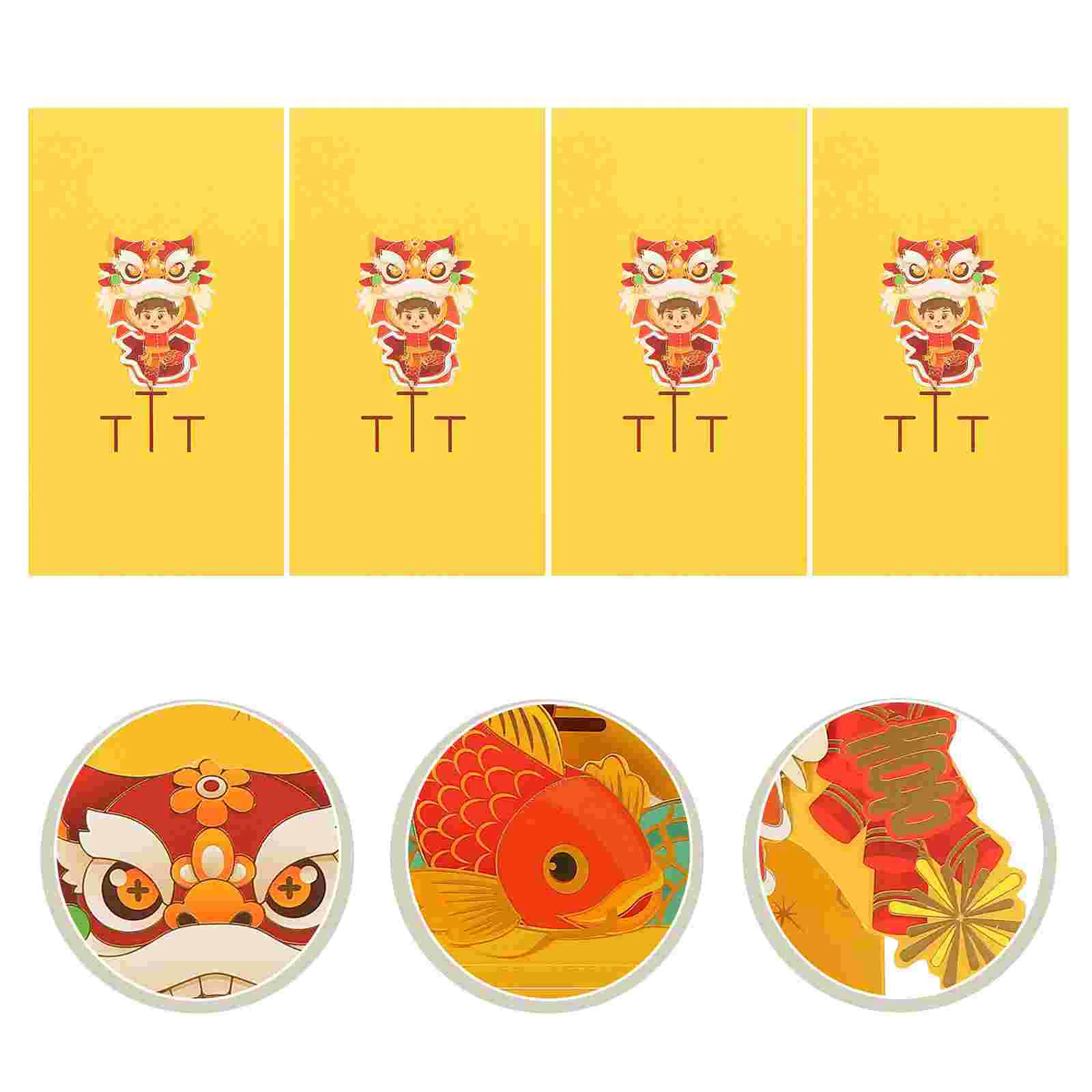 4 красных конверта в стиле «Год Дракона»
4 красных конверта в стиле «Год Дракона»