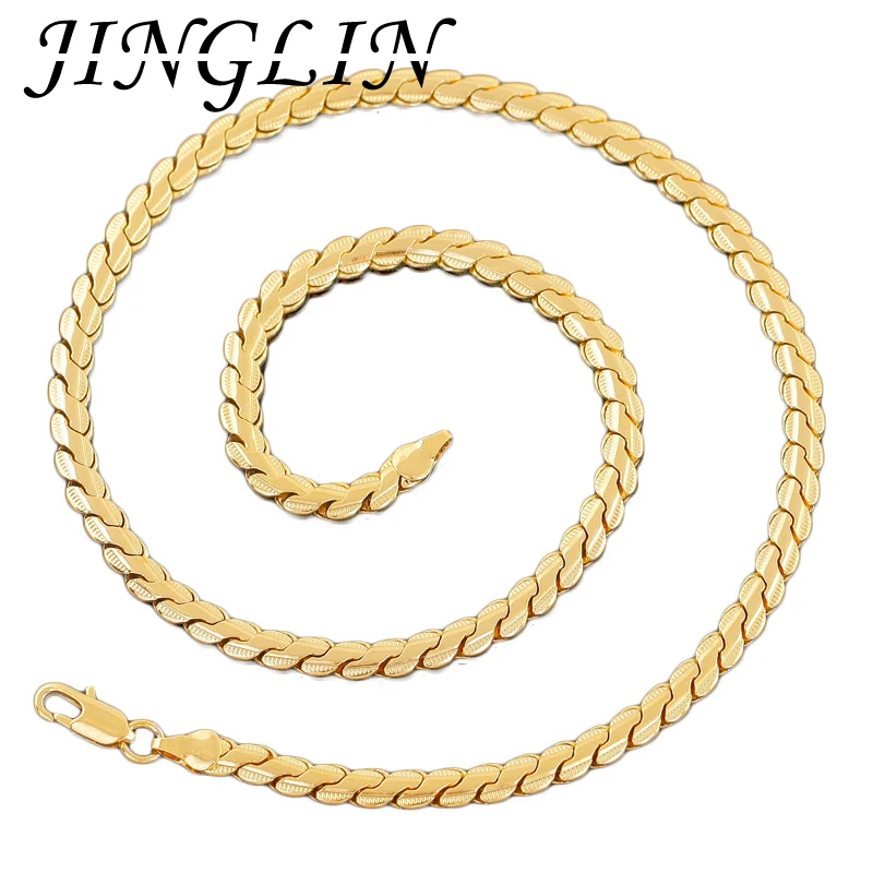 JINGLIN 18k Gold Necklace 4mm/6mm 24 Inch Gold Plated 24k Side Chain For Men'S Birthday Party Jewelry Gifts
JINGLIN 18k Gold Necklace 4mm/6mm 24 Inch Gold Plated 24k Side Chain For Men'S Birthday Party Jewelry Gifts