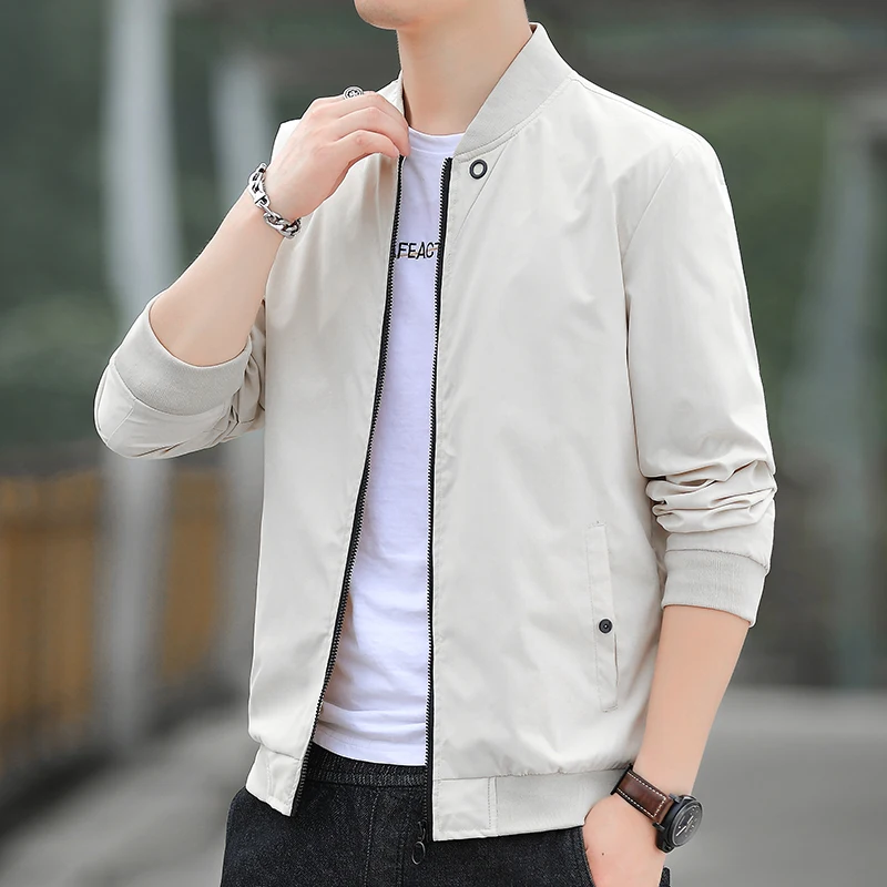 Casual Slim Tops Coat Male Fashion Baseball New Fit Bomber Outwear Brand Men Jackets Autumn Streetwear Jacket Zipper Solid Color
Casual Slim Tops Coat Male Fashion Baseball New Fit Bomber Outwear Brand Men Jackets Autumn Streetwear Jacket Zipper Solid Color