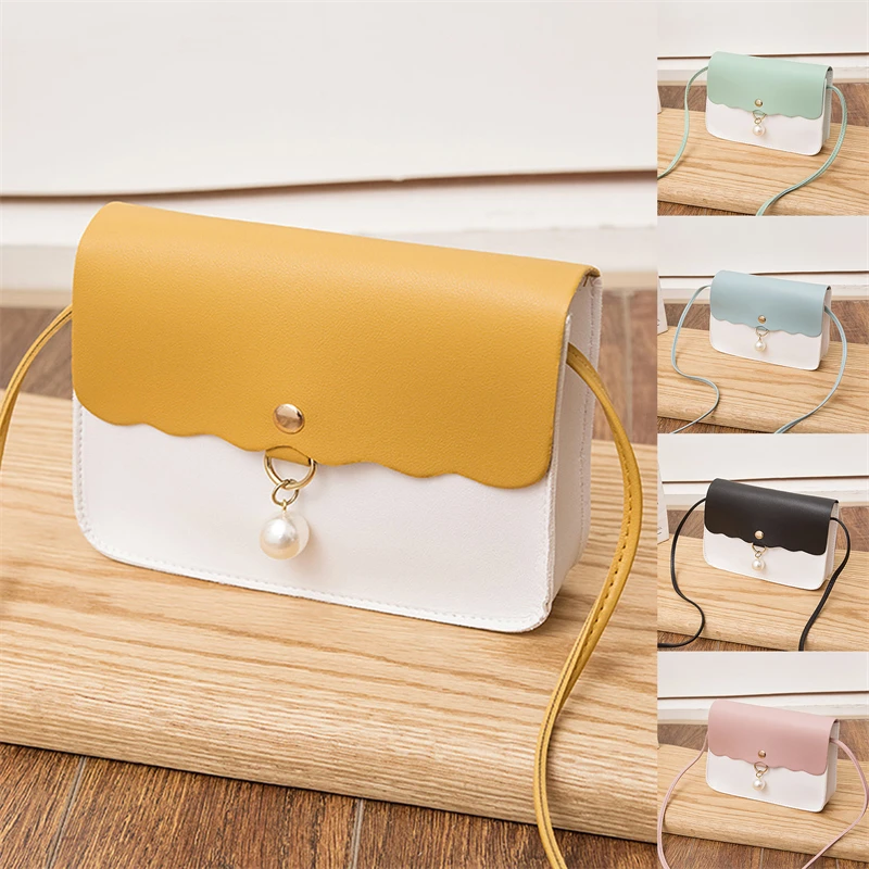 Fashion Simply PU Leather Crossbody Bag For Women Solid Color Shoulder Messenger Bag Lady Pendant Pearl Travel Small Handbag 
Fashion Simply PU Leather Crossbody Bag For Women Solid Color Shoulder Messenger Bag Lady Pendant Pearl Travel Small Handbag