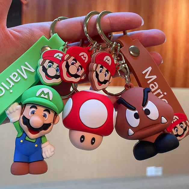 Cartoon Super Mario Family Key Chain Lovely PVC Alloy Doll Bag Pendant Car Key Ring Pendant Key Buckle Children's Birthday Gift
Cartoon Super Mario Family Key Chain Lovely PVC Alloy Doll Bag Pendant Car Key Ring Pendant Key Buckle Children's Birthday Gift