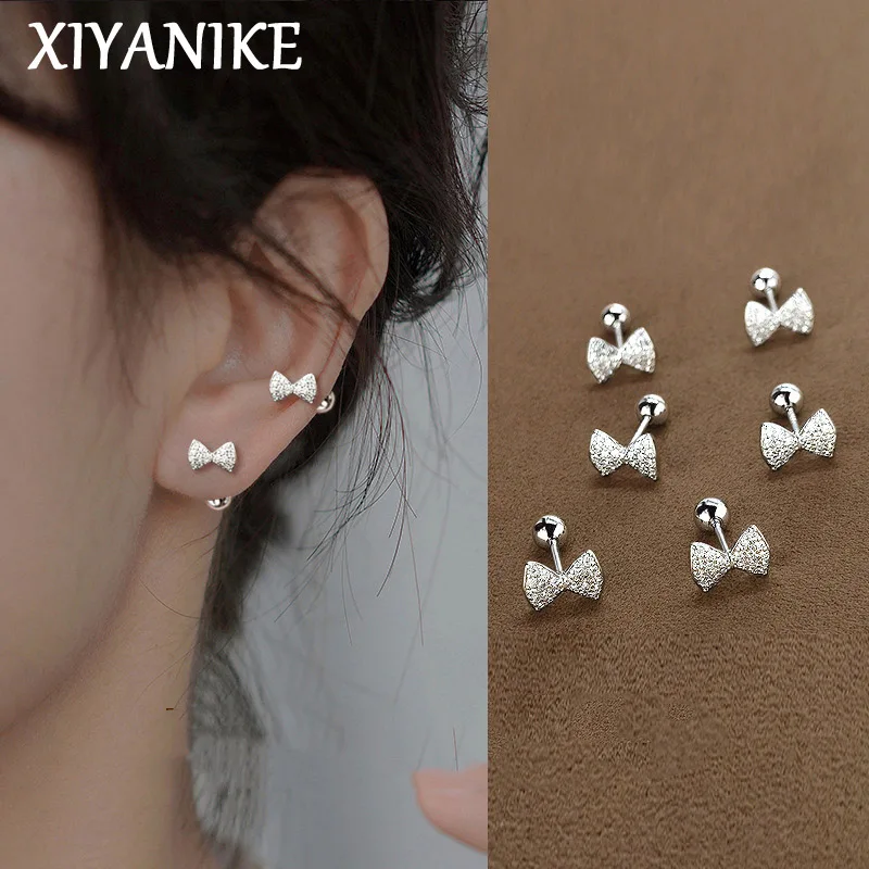 XIYANIKE Sweet Bowknot Anti-shedding Screw Stud Earrings For Women Girl Fashion New Ear Piercing Jewelry Gift aretes de mujer
XIYANIKE Sweet Bowknot Anti-shedding Screw Stud Earrings For Women Girl Fashion New Ear Piercing Jewelry Gift aretes de mujer