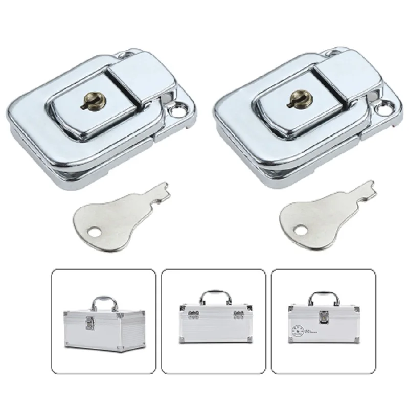2Pcs Cabinet Box Square Lock with Key Spring Latch Catch Toggle Locks Hasp for Sliding Door Window Tools Box Hardware 48*31mm
2Pcs Cabinet Box Square Lock with Key Spring Latch Catch Toggle Locks Hasp for Sliding Door Window Tools Box Hardware 48*31mm