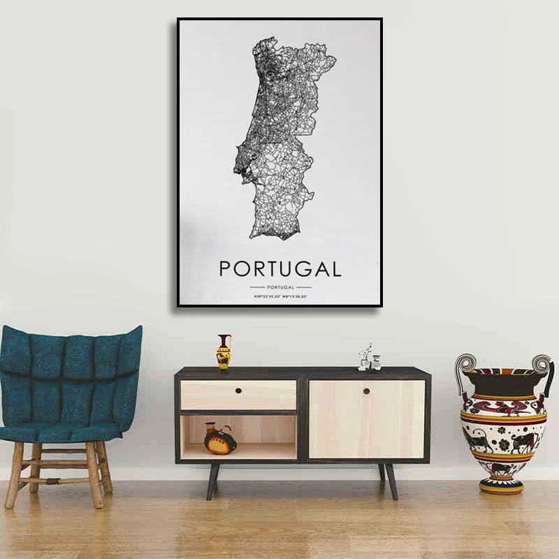 Poster Portugal Country Map Black White Nordic Living Room Decoration Road Line Canvas Print Painting Modern Home Decor Art
Poster Portugal Country Map Black White Nordic Living Room Decoration Road Line Canvas Print Painting Modern Home Decor Art