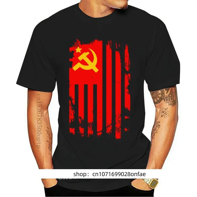 New Ussr Usa Flag With Hammer And Sickle Soviet Union Symbol T-Shirt 
New Ussr Usa Flag With Hammer And Sickle Soviet Union Symbol T-Shirt