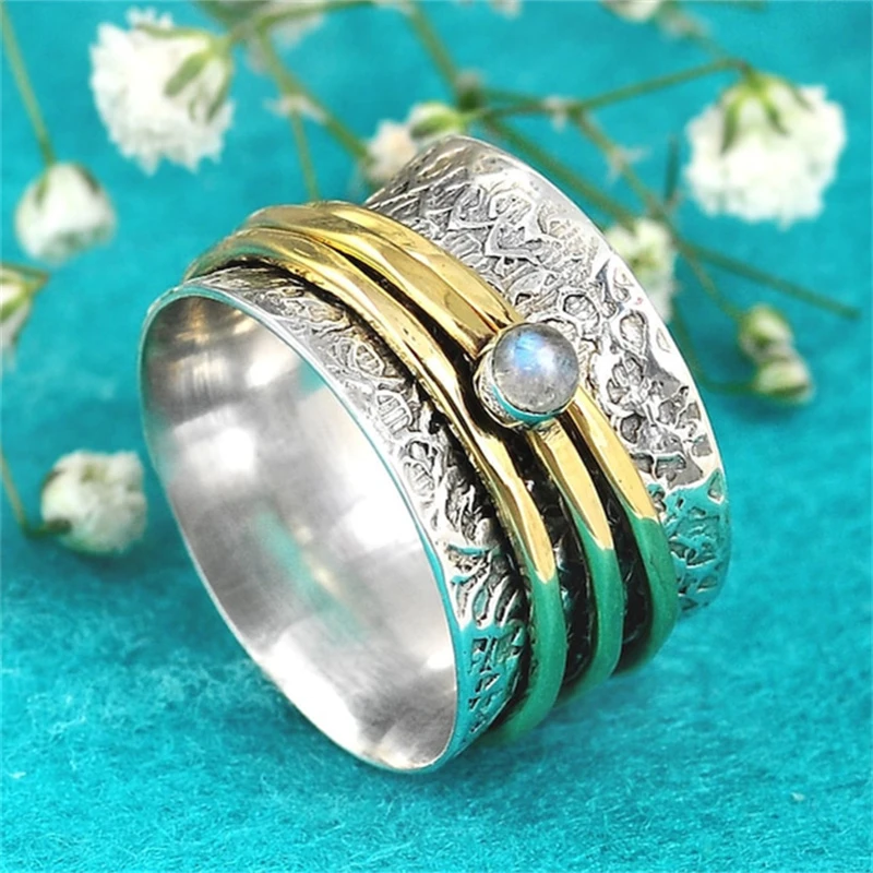Temperament Luxury Female Inlaid Moonstone Double Layer Rings Fashion Charm Women's Metal Rings Engagement Wedding Gift Jewelry
Temperament Luxury Female Inlaid Moonstone Double Layer Rings Fashion Charm Women's Metal Rings Engagement Wedding Gift Jewelry