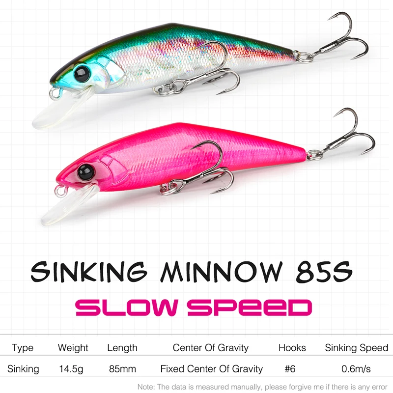 TSURINOYA 85S Slow Speed Minnow 85mm 14.7g DW99 Sinking Fishing Lure Trout Artificial Hard Bait Stream Perch Jerkbait Wobbler
TSURINOYA 85S Slow Speed Minnow 85mm 14.7g DW99 Sinking Fishing Lure Trout Artificial Hard Bait Stream Perch Jerkbait Wobbler