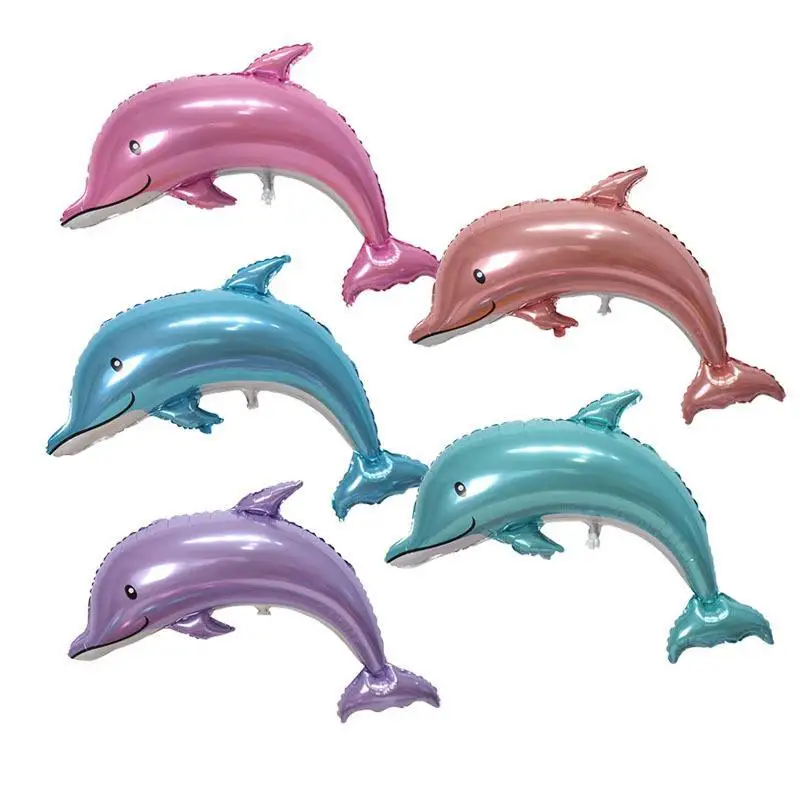 

Large Fish Dolphin Foil Balloons Blue Rose Gold Cartoon Animal Helium Balloons Birthday Party Wedding Decoration Children Toy