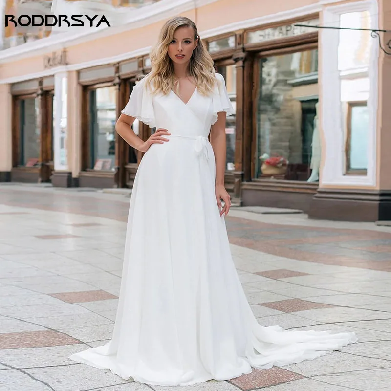 RODDRSYA A Line V-neck Wedding Dresses 2023 Elegant Zipper Flare Sleeve Bride Gown Sweep Train Custom Made Vestido De Noiva
RODDRSYA A Line V-neck Wedding Dresses 2023 Elegant Zipper Flare Sleeve Bride Gown Sweep Train Custom Made Vestido De Noiva