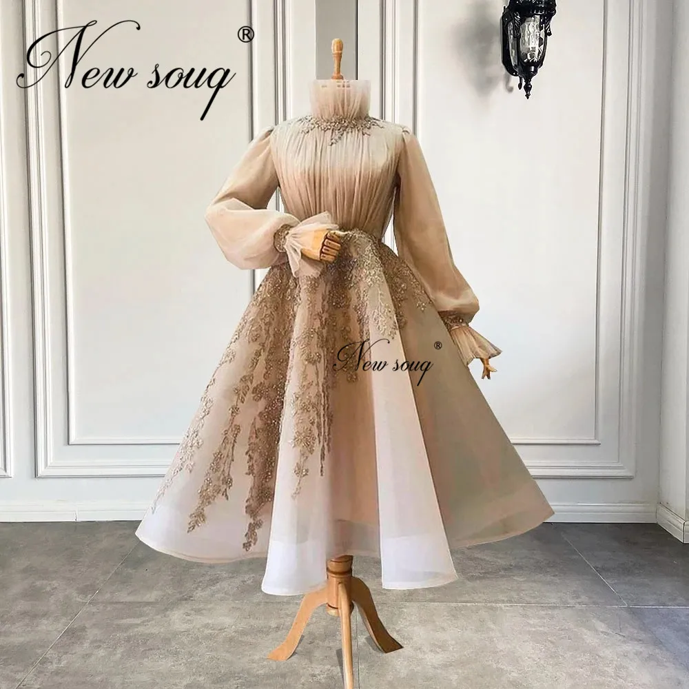 Newsouq Arabic Style Long Sleeve Prom Dress Muslim Beaded Wedding Party Gowns Champagne Dubai Women Long Evening Dresses 2022
Newsouq Arabic Style Long Sleeve Prom Dress Muslim Beaded Wedding Party Gowns Champagne Dubai Women Long Evening Dresses 2022