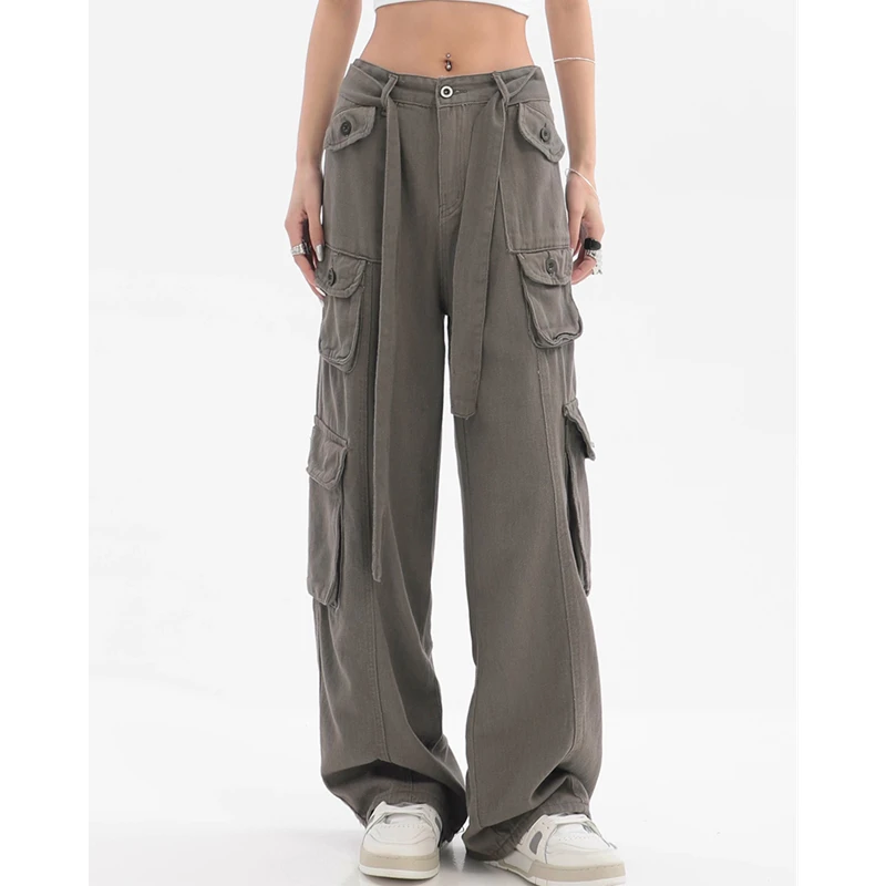 Green Vintage Women Jeans High Waist Straight Baggy Cargo Pants Streetwear Hip Hop Style Fashion Pocket Wide Leg Denim Trouser
Green Vintage Women Jeans High Waist Straight Baggy Cargo Pants Streetwear Hip Hop Style Fashion Pocket Wide Leg Denim Trouser