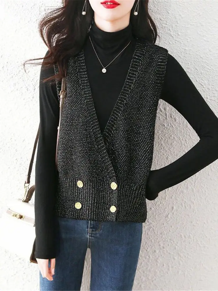 Women Tops Knitted Spring 2022 Stretchy Korean Elegant Fashion Autumn Vests Basic Version Knitwear Sweater V-neck Slim Solid New
Women Tops Knitted Spring 2022 Stretchy Korean Elegant Fashion Autumn Vests Basic Version Knitwear Sweater V-neck Slim Solid New