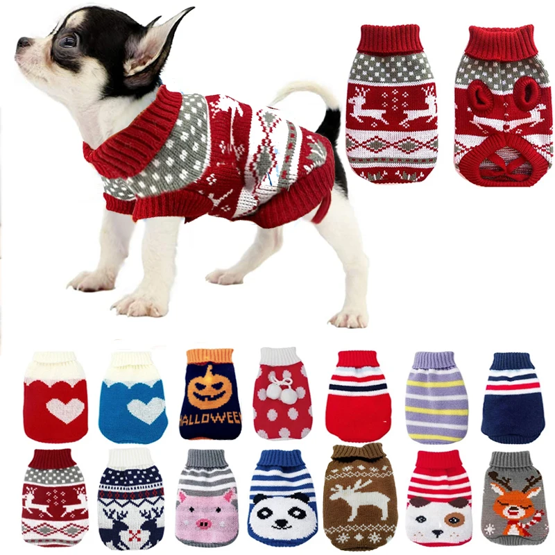 Cartoon Puppy Dog Sweater Winter Warm Clothing for Small Dogs Christmas Costume Chihuahua Coat Knitting Crochet Cloth Jersey 
Cartoon Puppy Dog Sweater Winter Warm Clothing for Small Dogs Christmas Costume Chihuahua Coat Knitting Crochet Cloth Jersey