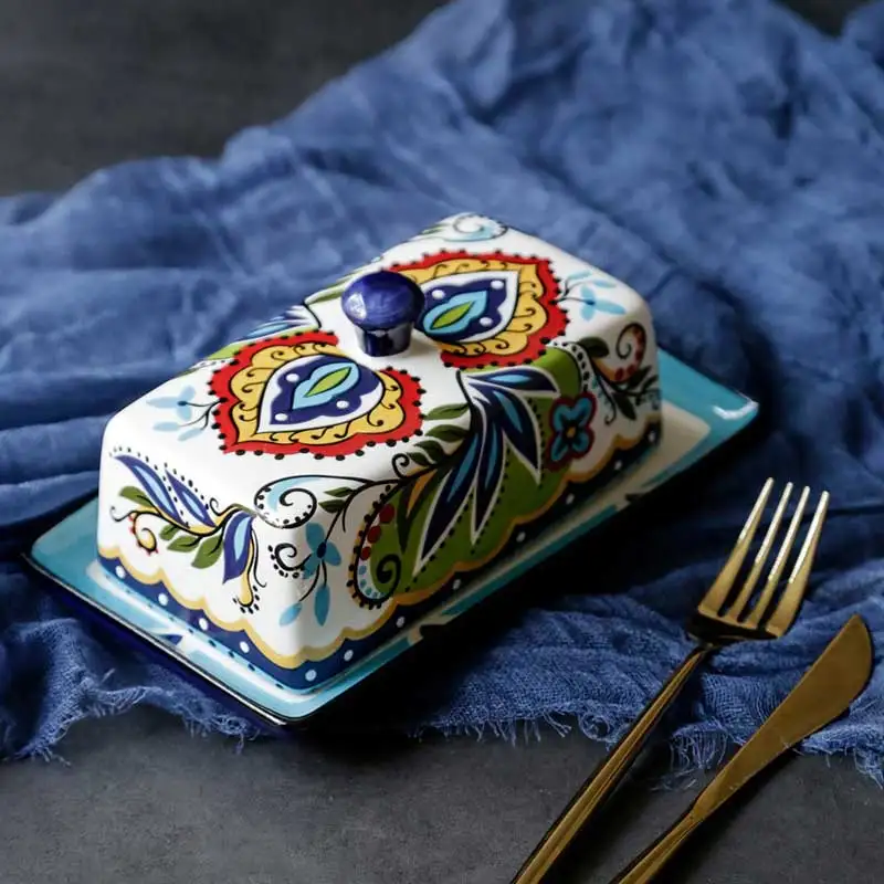 Western Hand Painted Ceramic Butter Box Unique Rectangle Table Storage Container Cheese Dish Plate Home Kitchen Party Dinnerware
Western Hand Painted Ceramic Butter Box Unique Rectangle Table Storage Container Cheese Dish Plate Home Kitchen Party Dinnerware