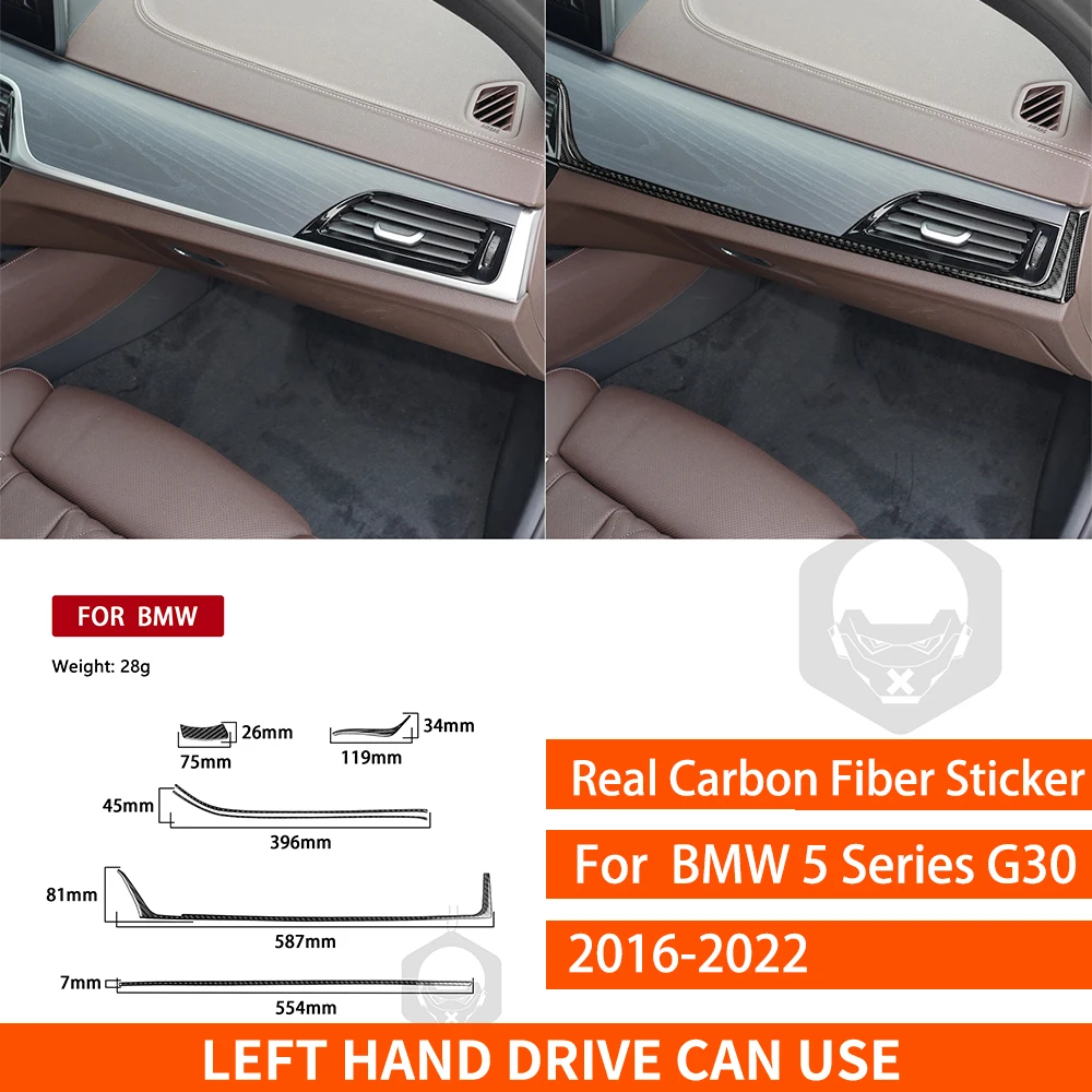 Для BMW 5 серии G30 2016-2022 комплект отделки приборной панели центральной консоли, тюнинг, мягкий настоящий карбоновый лист, аксессуары для салона автомобиля
Для BMW 5 серии G30 2016-2022 комплект отделки приборной панели центральной консоли, тюнинг, мягкий настоящий карбоновый лист, аксессуары для салона автомобиля