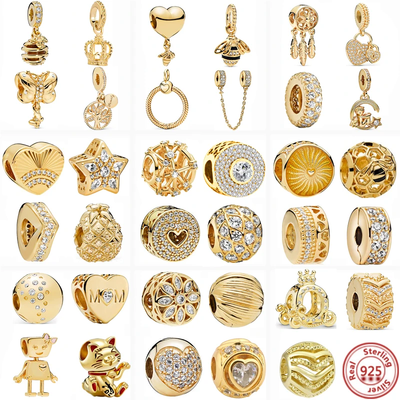 NEW 925 Sterling Silver Golden Charm Crown Family Tree Safety Chain Hollow Beads Fit Original Pandora Bracelets Women Jewelry
NEW 925 Sterling Silver Golden Charm Crown Family Tree Safety Chain Hollow Beads Fit Original Pandora Bracelets Women Jewelry