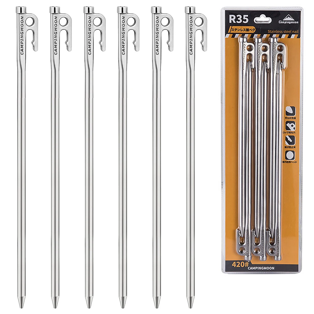 8PCS Tent Stakes Stainless-Steel Heavy-Duty Steel Tent Peg With Hook For Outdoor Backpacking Camping Tent Canopy
8PCS Tent Stakes Stainless-Steel Heavy-Duty Steel Tent Peg With Hook For Outdoor Backpacking Camping Tent Canopy