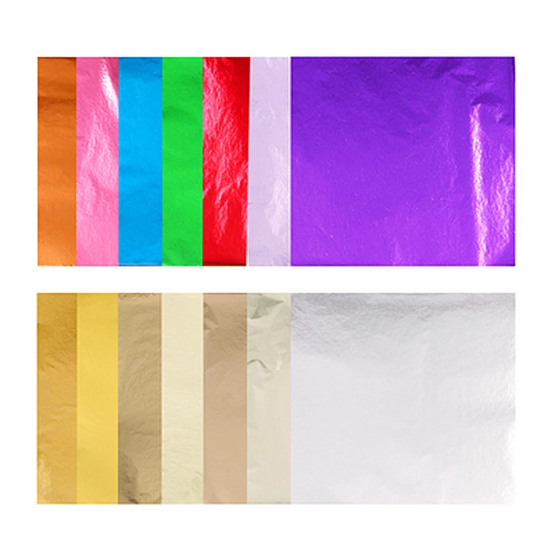 100Pcs Leaf Leaves Sheets DIY Craft Decor Foil Papers Art Craft Gilding Imitation Gold Sliver Copper Design Paper
100Pcs Leaf Leaves Sheets DIY Craft Decor Foil Papers Art Craft Gilding Imitation Gold Sliver Copper Design Paper