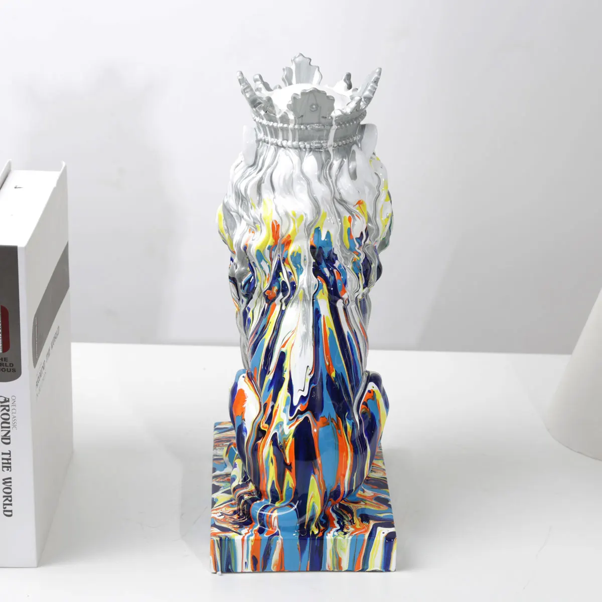 Splash Color Crown Lion Statue Resin Handicrafts Home Furnishing Ornaments Home Entrance Decoration Small Ornaments
Splash Color Crown Lion Statue Resin Handicrafts Home Furnishing Ornaments Home Entrance Decoration Small Ornaments