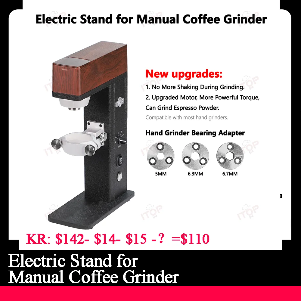 ITOP MG-U New Upgrade Electric Stand for Hand Coffee Grinder Variable Speed Grinding Auxiliary Stand Hand Grinder Electric Kit
ITOP MG-U New Upgrade Electric Stand for Hand Coffee Grinder Variable Speed Grinding Auxiliary Stand Hand Grinder Electric Kit