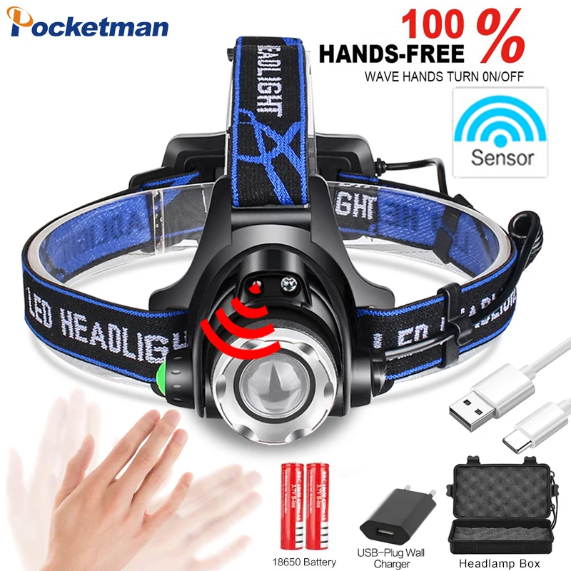 Самый яркий светодиодный налобный фонарь с датчиком движения тела T6/L2/V6, масштабируемый светодиодный налобный фонарь, тактический налобный... 
Самый яркий светодиодный налобный фонарь с датчиком движения тела T6/L2/V6, масштабируемый светодиодный налобный фонарь, тактический налобный...