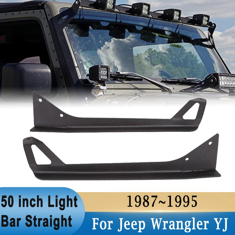 50 inch LED Straight Light Bars Holder Mounting Brackets for Jeep Wrangler YJ 1987-1995 Upper Windshield LED Steel Mount Kits
50 inch LED Straight Light Bars Holder Mounting Brackets for Jeep Wrangler YJ 1987-1995 Upper Windshield LED Steel Mount Kits