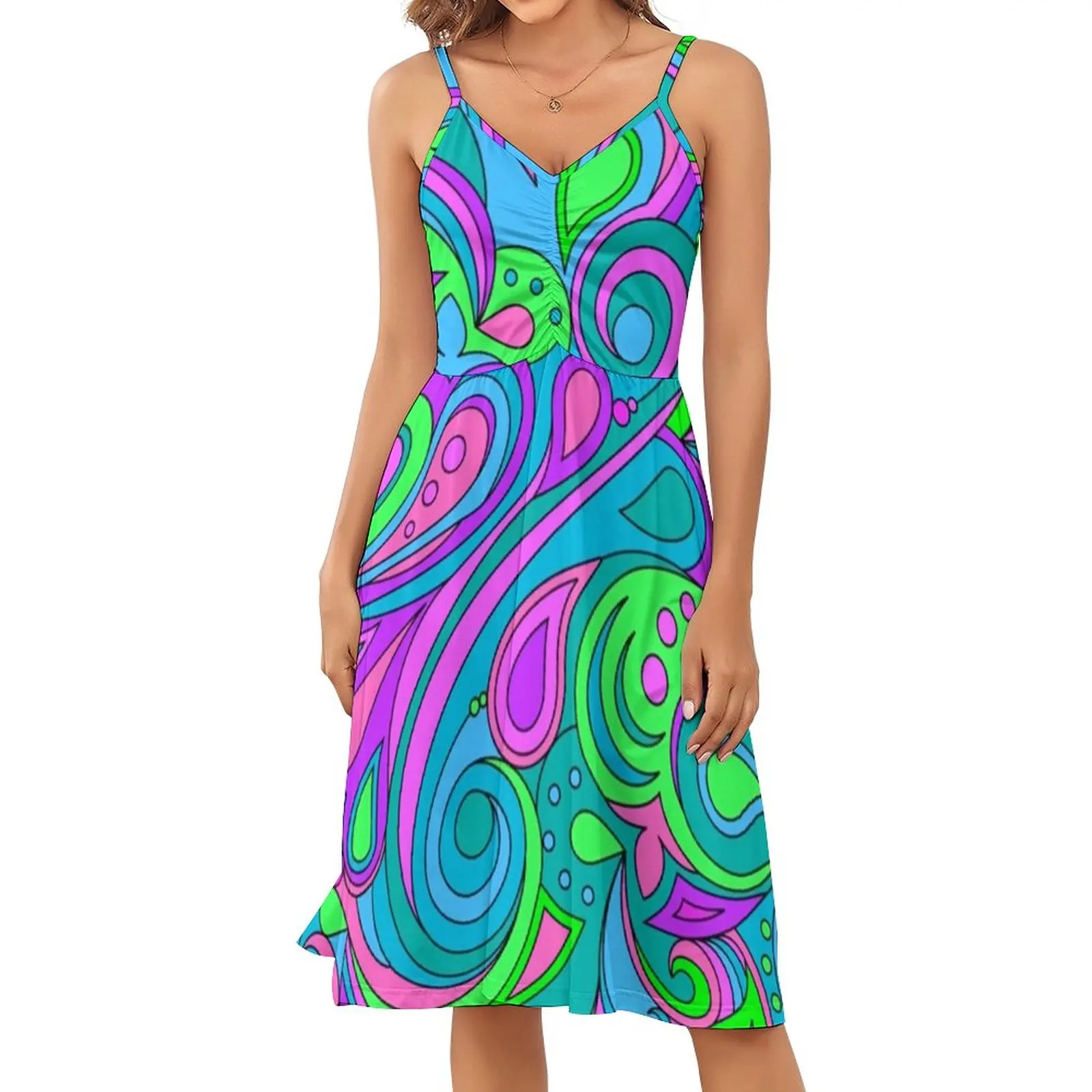 Happy Hippy Dress Female Purple Paisley Print Streetwear Pattern Dresses Summer Straps Sexy Casual Dress Birthday Gift
Happy Hippy Dress Female Purple Paisley Print Streetwear Pattern Dresses Summer Straps Sexy Casual Dress Birthday Gift