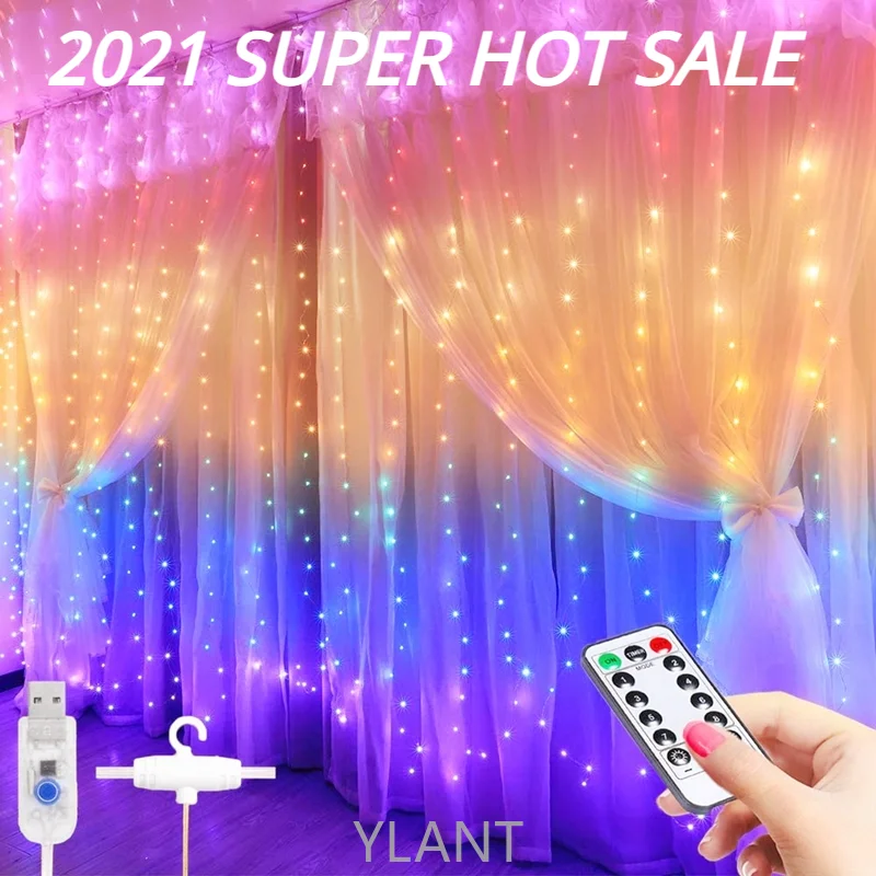 3M LED Curtain String Lights Remote Control USB New Year Fairy Garland Lamp Holiday Decoration For Home Bedroom Window Christmas
3M LED Curtain String Lights Remote Control USB New Year Fairy Garland Lamp Holiday Decoration For Home Bedroom Window Christmas