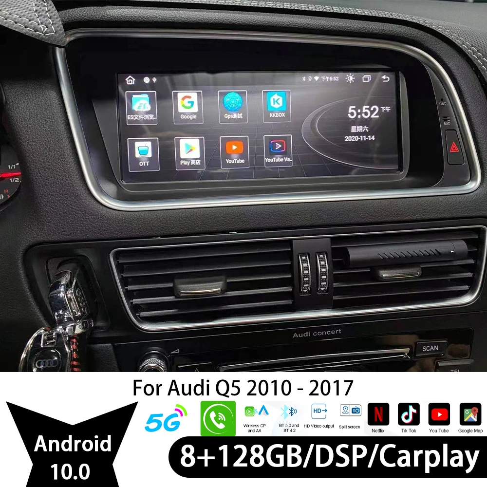 For Audi Q5 2010 2011 2012 2013 2014 2015 2016 2017 Car Android10 Radio Stereo Multimedia Player 2 Din 5G Wifi GPS Nav Carplay
For Audi Q5 2010 2011 2012 2013 2014 2015 2016 2017 Car Android10 Radio Stereo Multimedia Player 2 Din 5G Wifi GPS Nav Carplay