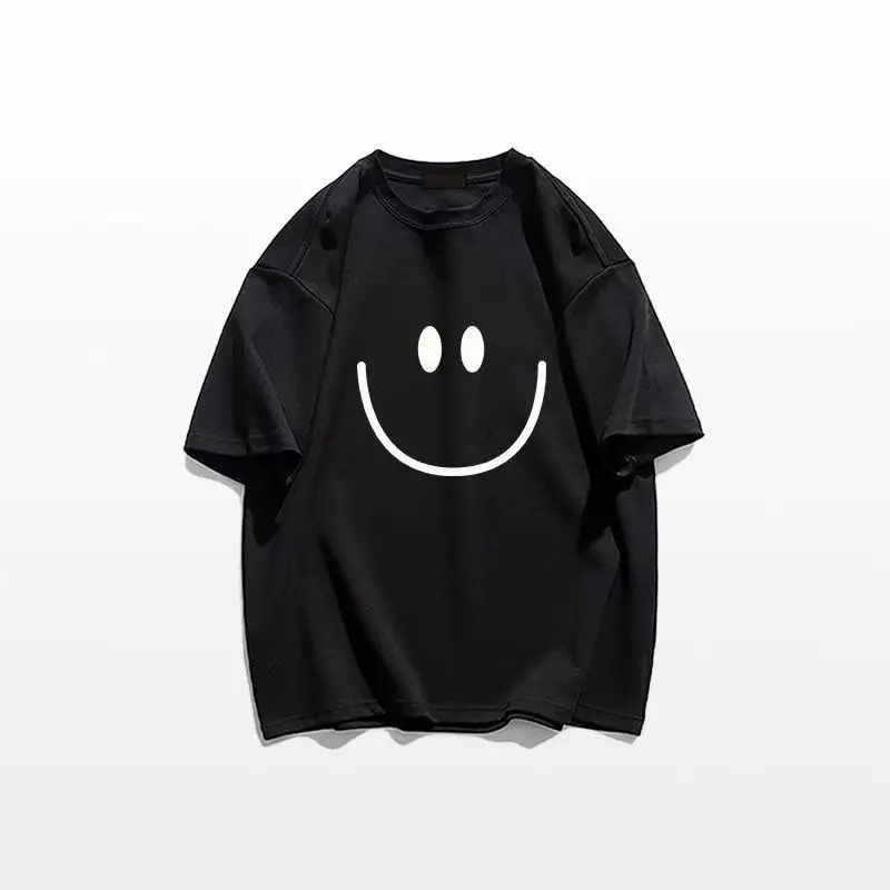 Summer Men Tshirts 100%Cotton Trendy Fashion Solid Color Women T-shirt Funny Face Printing Loose Short Sleeve Tees Free Shipping
Summer Men Tshirts 100%Cotton Trendy Fashion Solid Color Women T-shirt Funny Face Printing Loose Short Sleeve Tees Free Shipping
