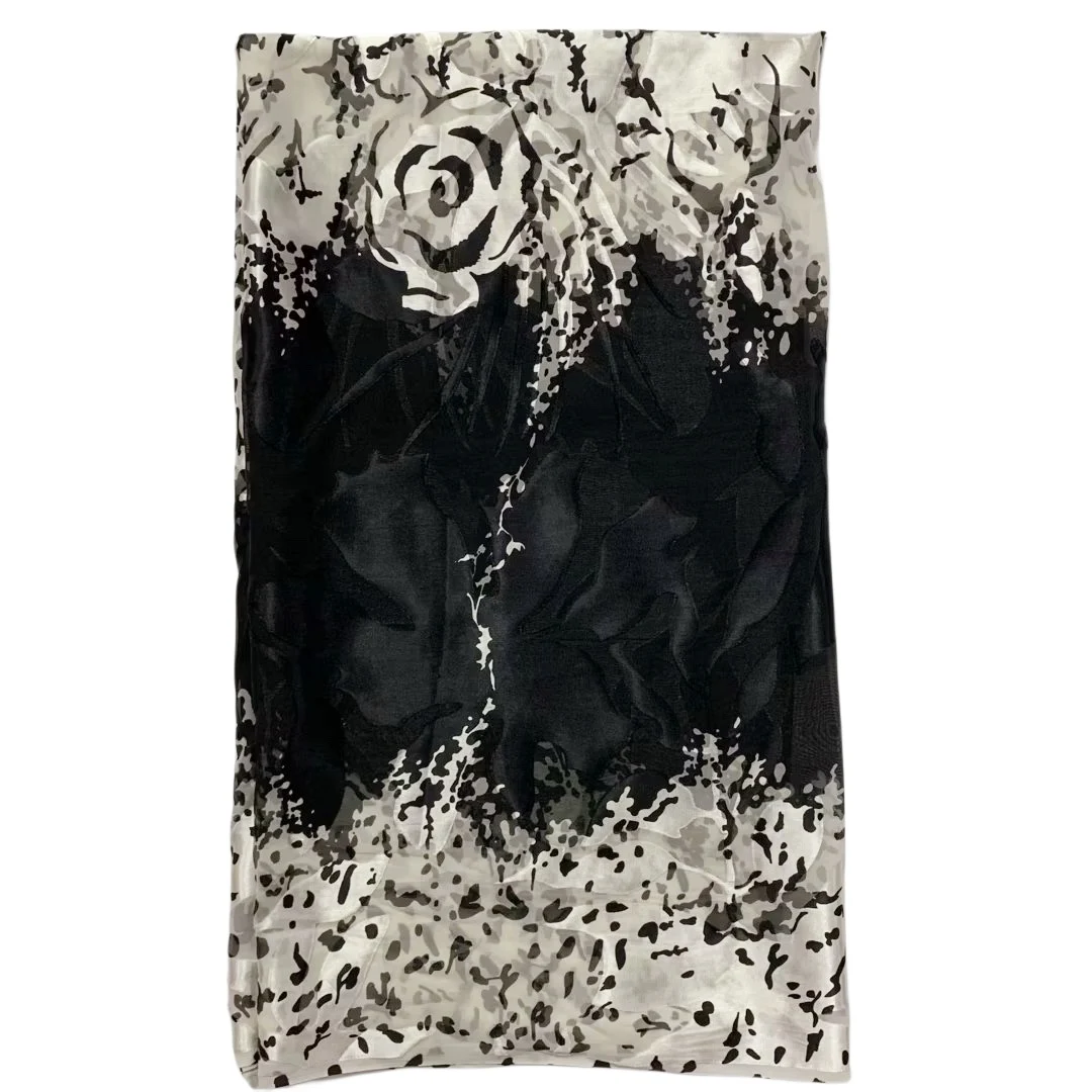 

YQOINFKS, тюль 2023, ткань с гравировкой, 5 ярдов, ужин, стандартное нигерийское женское платье, шарф из чистого шелка, женская свадебная одежда