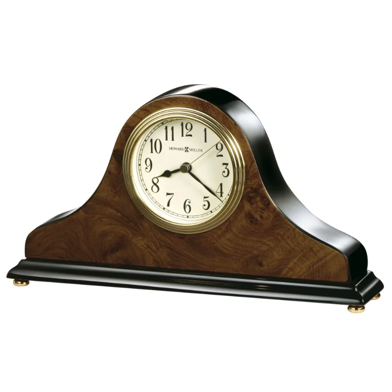 

645578 6" X 10-1/2" Baxter Hardwood Analog Table Top Clock - Gloss Walnut