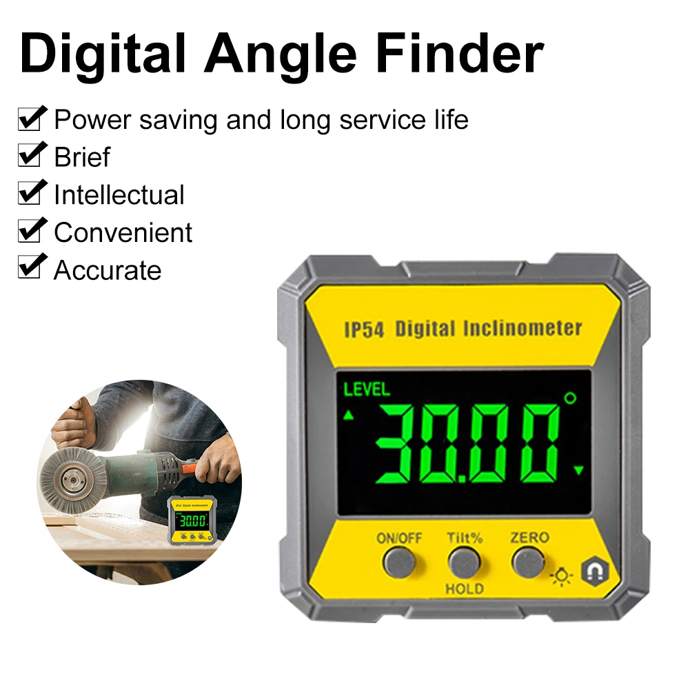 Digital Inclinometer Angle 4*90° Hardware Tools Protractors Backlights Level Tester Measuring Magnetic Electronic Goniometer
Digital Inclinometer Angle 4*90° Hardware Tools Protractors Backlights Level Tester Measuring Magnetic Electronic Goniometer