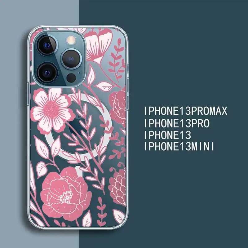 Flower Floral Design Phone Case For iPhone 13 12 Mini Pro Max transparent Super Magnetic MagSafe Cover
Flower Floral Design Phone Case For iPhone 13 12 Mini Pro Max transparent Super Magnetic MagSafe Cover