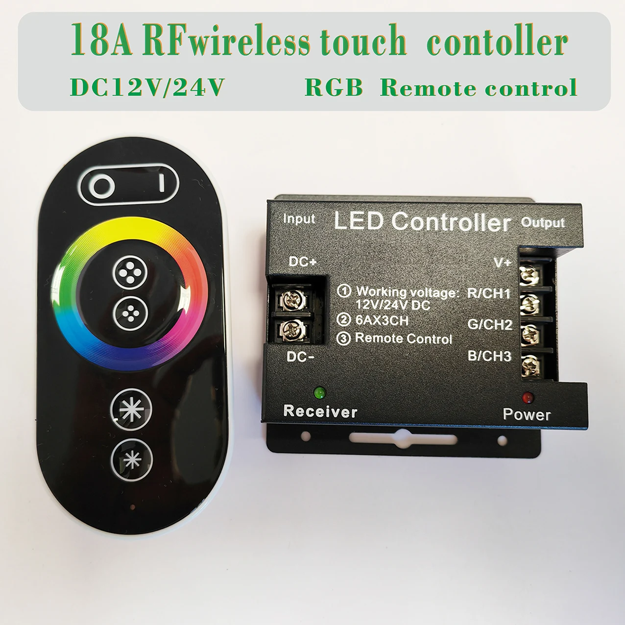 DC12-24V 18A LED Strip Light RF Touch Remote Controller Dimmer for 5050 SMD COB RGB Strip Lights Colors and Brightness Control
DC12-24V 18A LED Strip Light RF Touch Remote Controller Dimmer for 5050 SMD COB RGB Strip Lights Colors and Brightness Control