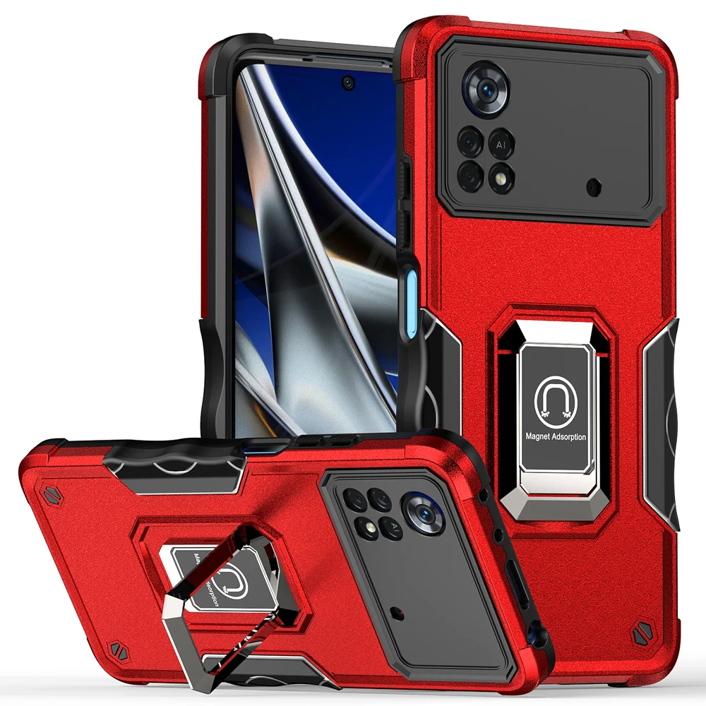 KEYSION Shockproof Armor Case for POCO X4 Pro 5G Soft Silicone + PC Metal Ring Stand Phone Back Cover for Xiaomi POCO M4 Pro 4G
KEYSION Shockproof Armor Case for POCO X4 Pro 5G Soft Silicone + PC Metal Ring Stand Phone Back Cover for Xiaomi POCO M4 Pro 4G