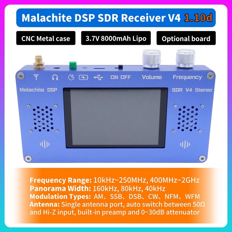Новый Алюминиевый чехол Malachite Radio Malahit DSP SDR V4 приемник 50 кгц-2 ГГц коротковолновое радио 1.10D прошивка
Новый Алюминиевый чехол Malachite Radio Malahit DSP SDR V4 приемник 50 кгц-2 ГГц коротковолновое радио 1.10D прошивка