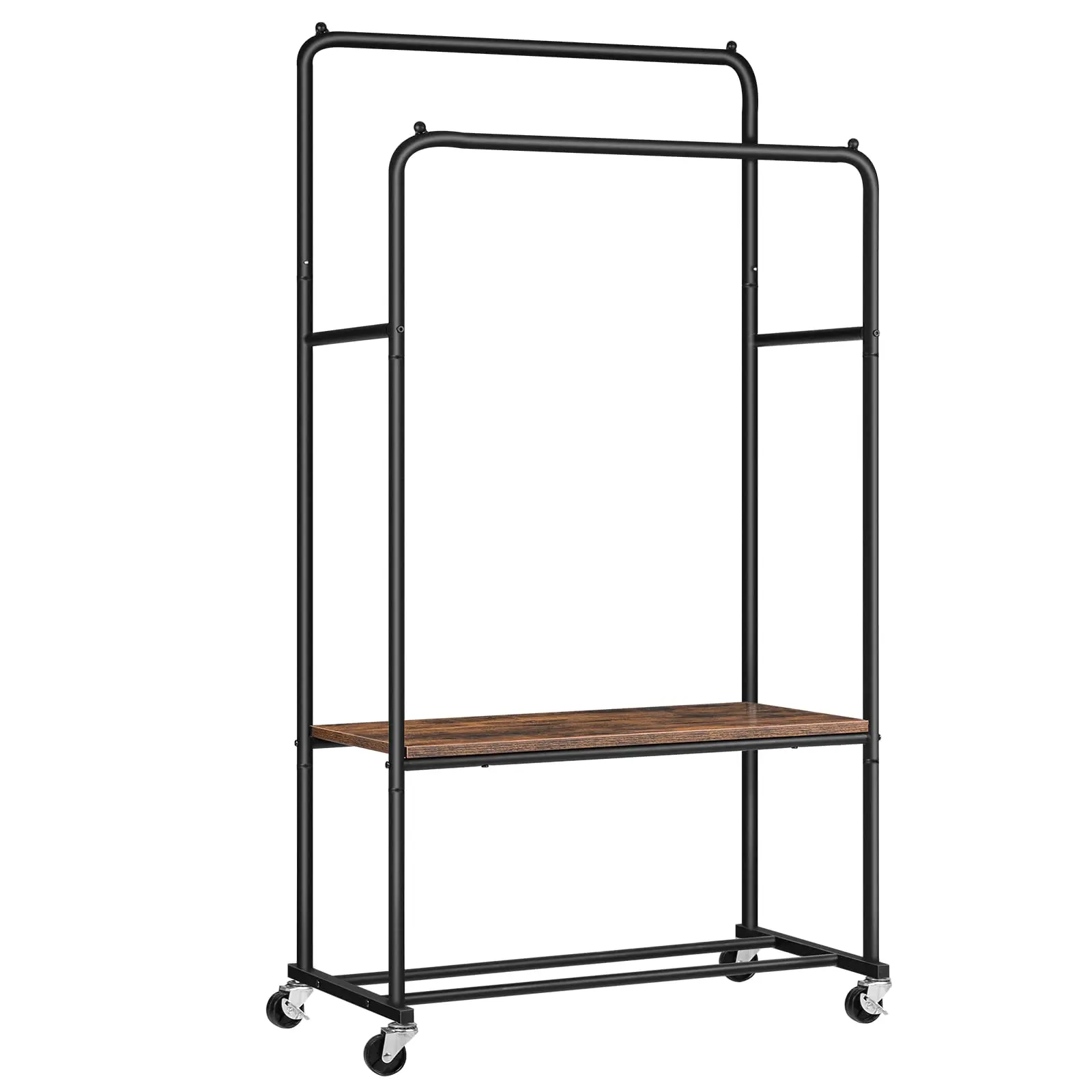 HOOBRO Clothes Rails Coat Rack with Wheels and 2 Shelves 100 kg Load Capacity Industrial For Bedroom Hallway Dark Brown-Black
HOOBRO Clothes Rails Coat Rack with Wheels and 2 Shelves 100 kg Load Capacity Industrial For Bedroom Hallway Dark Brown-Black
