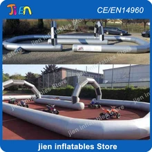 Free shipping!silvery outdoor giant inflatable go kart track inflatable air track for zorb ball/large inflatable race car track