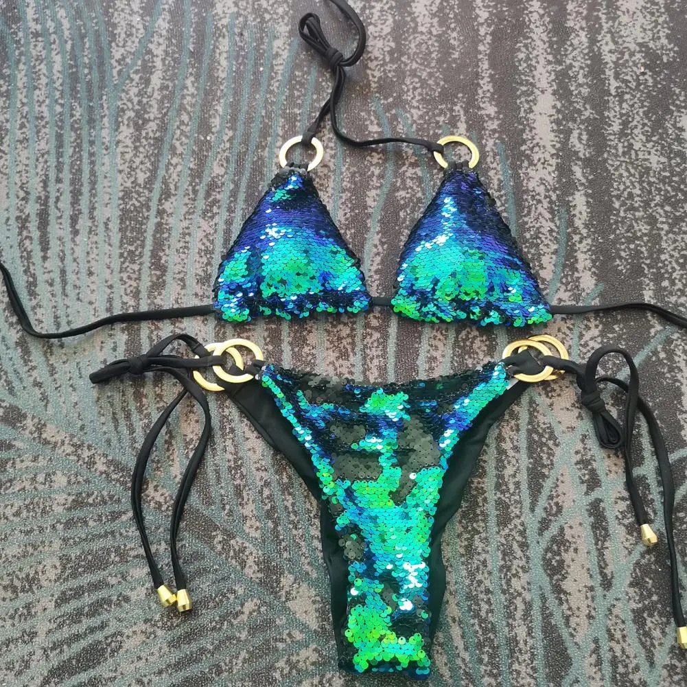 2 Pcs/Set Chic Women Bathing Suit Breathable Material Hoop Thong Lace Up Three-point Women Swimwear
2 Pcs/Set Chic Women Bathing Suit Breathable Material Hoop Thong Lace Up Three-point Women Swimwear