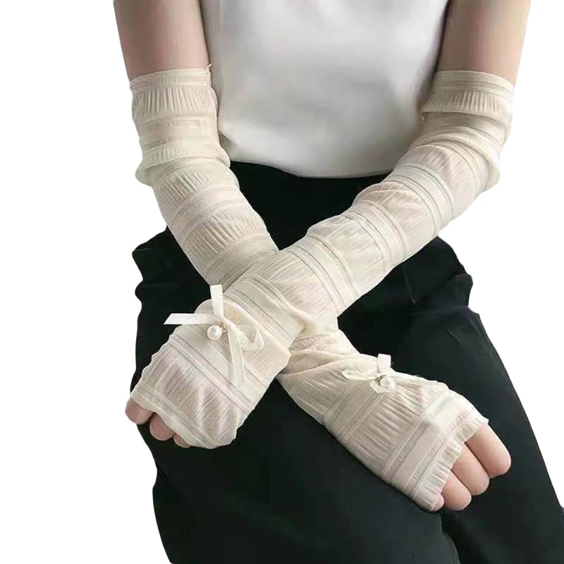 Sexy Lace Anti-UV Long Gloves with Pearl Decor Stage Performance Hollow Lace Punk Hip Hop Women Elbow Length Gloves
Sexy Lace Anti-UV Long Gloves with Pearl Decor Stage Performance Hollow Lace Punk Hip Hop Women Elbow Length Gloves